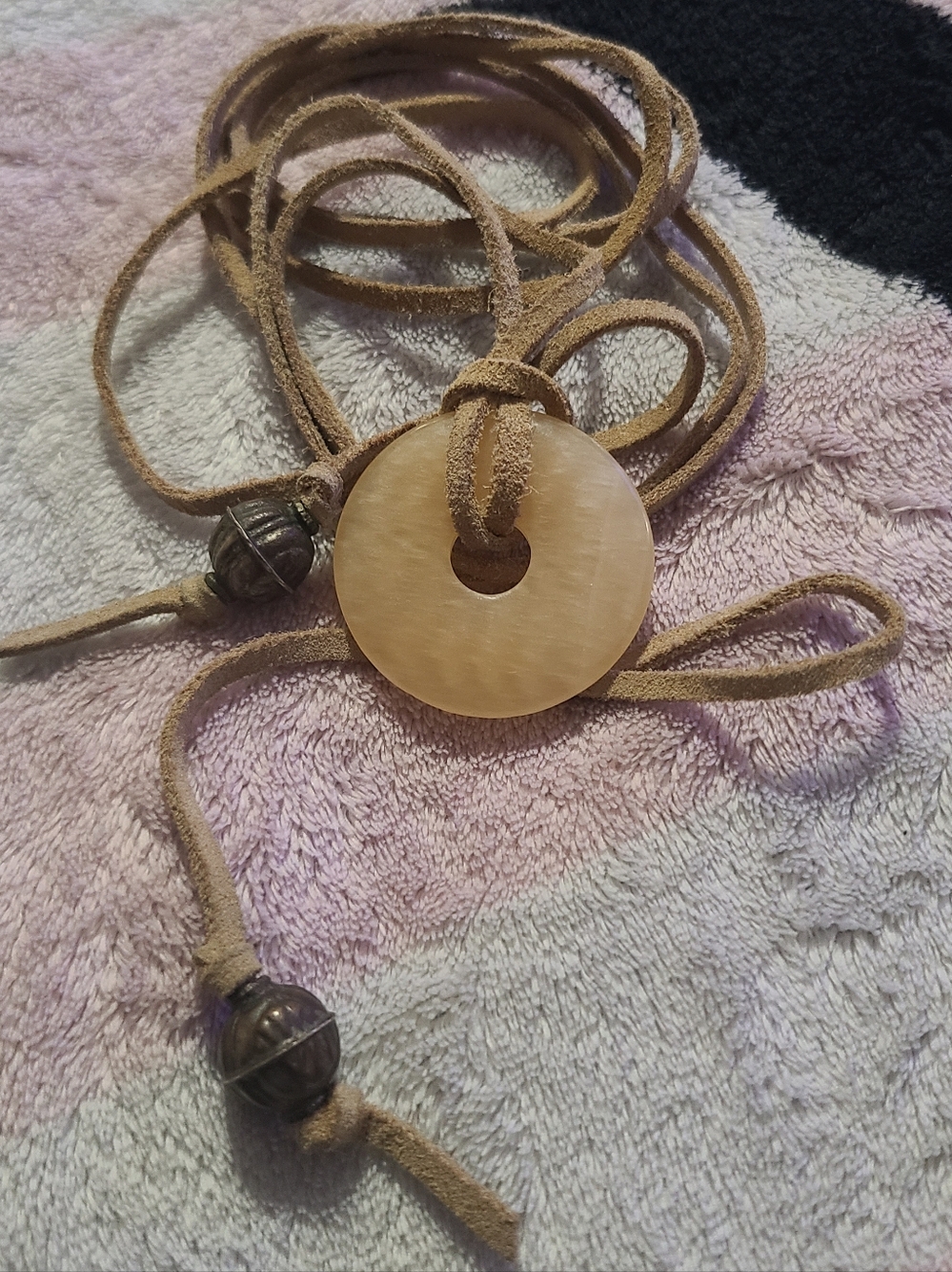 Yellow Jasper Donut Pendent - Picture 9 of 9